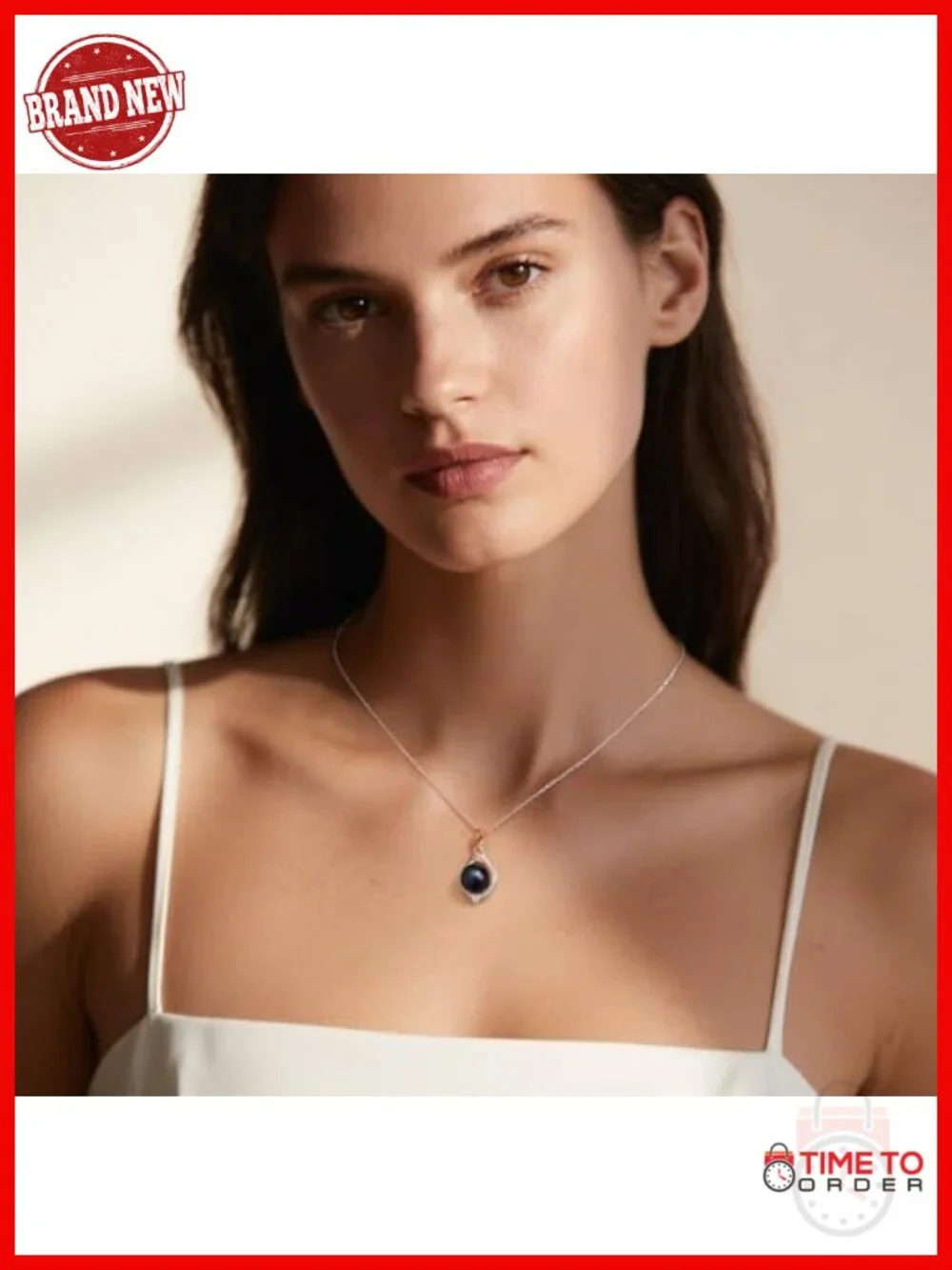 10-11mm Freshwater Pearl Necklace with Rose Flower Pendant, 925 Sterling Silver